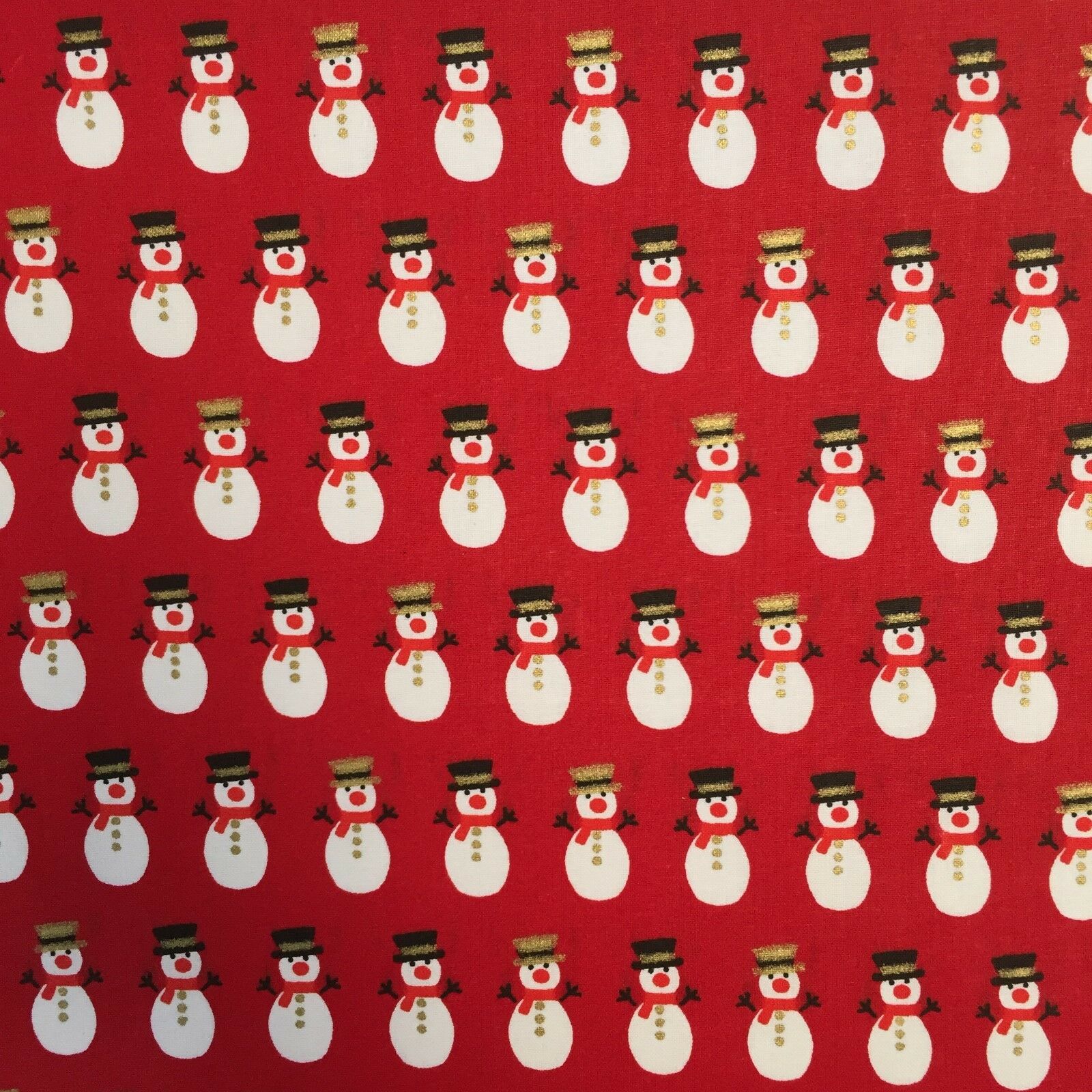 Half M 140cm wide Christmas Frosty the Snowman Cotton Sewing Fabric 